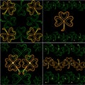 St.Patrick `s Day. 4 Background of tiles. patterns