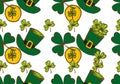 St. Patrick`s Day background. Vector seamless pattern