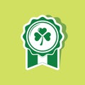 St patrick`s day badge. Vector illustration decorative background design