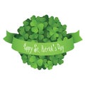 St. Patrick's Day ball made of shamrock leaves with ribbon