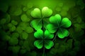 St. Patrick\'s Day banner, clover,generative ai