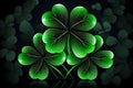 St. Patrick\'s Day banner, clover,generative ai