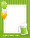 St. Patrick`s Day with Beer Vertical Frame
