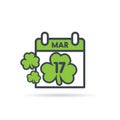 St Patrick`s Day calendar. March 17th vector illustration