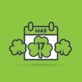 St Patrick`s Day calendar. March 17th vector illustration