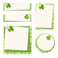 St. Patrick's day cards with shamrock and tartan. Vector eps-10. Royalty Free Stock Photo