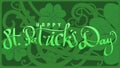 hand lettering st patricks day with green abstract cletic knot root vector illustration Royalty Free Stock Photo