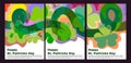 abstract shamrock for st patrick\'s day poster set templeate modern vector illustration