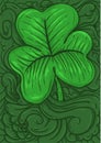 green shamrock leaf with abstract background st patrick\'s day vector illustration