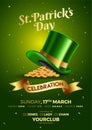 St. Patrick`s Day celebration template or flyer design.