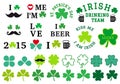 St Patrick's day, clover set, vector Royalty Free Stock Photo