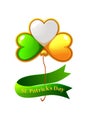 St. Patrick's Day clover shaped balloons flag of ireland.