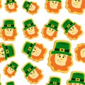 St Patrick\'s Day cookie seamless pattern. Ginger cookie leprechaun. Shamrock St. Patricks Day Sugar Cookie.