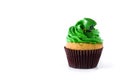 St. Patrick`s Day cupcake isolated