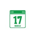 St. patrick`s day date on calendar. Vector illustration decorative background design