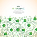 St. Patrick`s day decorative background with many clovers.