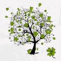 St. Patrick's Day, drawing tree with beer mugs