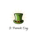 St Patrick s Day element. Green leprechaun hat. Vector illustration. Royalty Free Stock Photo