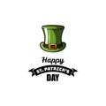 St Patrick s Day element. Green leprechaun hat. Vector illustration. Royalty Free Stock Photo