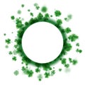 Lucky spring design with shamrock. Clover round border. EPS 10 vector Royalty Free Stock Photo