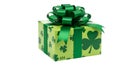 St. Patrick\'s Day Gift Box with Shamrock Pattern Royalty Free Stock Photo