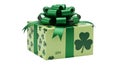 St. Patrick\'s Day Gift Box with Shamrock Pattern Royalty Free Stock Photo