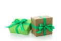 St.Patrick`s Day gift boxes isolated on white background Royalty Free Stock Photo