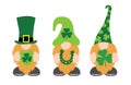 St. Patrick`s Day Gnomes with shamrock & horseshoe