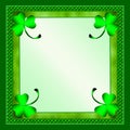 Square Graphic St. Patrick`s Day Image with Shamrocks and Patterned layers of Borders