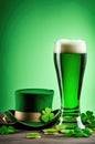 St. Patrick's Day Green Beer and Leprechaun Hat Royalty Free Stock Photo