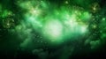 The St. Patrick\'s Day green fireworks display lights up at night.AI Generated Royalty Free Stock Photo