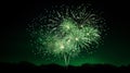 The St. Patrick\'s Day green fireworks display lights up at night.AI Generated Royalty Free Stock Photo