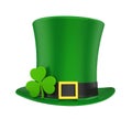 St. Patrick`s Day Hat with Clover Isolated