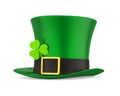 St. Patrick`s Day Hat with Clover Isolated