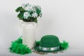 St. Patrick`s Day hat and flowers Royalty Free Stock Photo