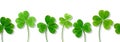 St. Patrick's day horizontal seamless background with clovers (shamrock). Vector illustration.