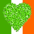 St. Patrick`s Day illustration - heart shape, irish flag