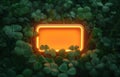 St Patrick\'s day, Ireland culture background. Shamrock leaves growing around an orange neon frame