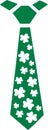 St. Patrick`s Day irish tie with shamrocks