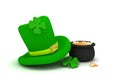 St. Patrick's Day leprechaun hat with four-leaf cl