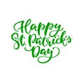 St. Patrick`s Day lettering. Vector green holiday poster. Royalty Free Stock Photo
