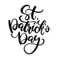 St. Patrick`s Day lettering. Vector holiday ink black poster. Royalty Free Stock Photo