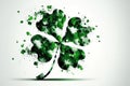 St. Patrick\'s Day Luck with Four-Leaf Clovers. Generative Ai