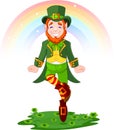 St. Patrick's Day Lucky Dancing Leprechaun Royalty Free Stock Photo