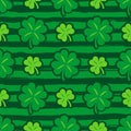 St. Patrick's Day repeating background, Shamrock seamless pattern, Vector illustration Royalty Free Stock Photo