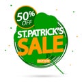 Patrick\'s Day Sale, discount poster design template