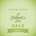 St patrick`s day sale and special offer banner