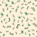 St. Patrick`s Day seamless pattern with clover, branch, and quatrefoil Royalty Free Stock Photo