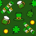 St. Patrick`s Day. seamless pattern. holiday attributes