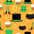 Seamless pattern with Irish symbols